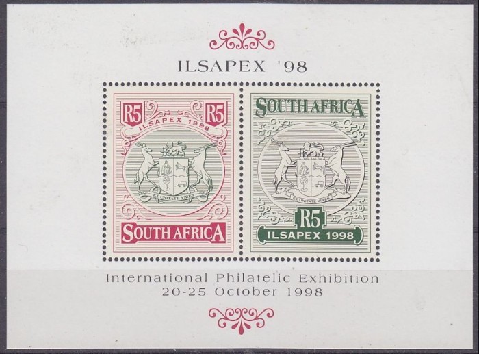 AFRICA DE SUD 1998 EXPOZITIA FILATELICA ILSAPEX