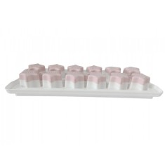 Cutie pentru cuburi de gheata cu capac in forma de stea, Roz, 12 cavitati, 3 cm, AK71-2