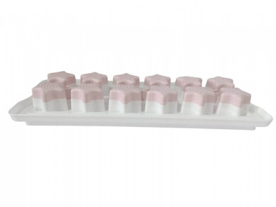 Cutie pentru cuburi de gheata cu capac in forma de stea, Roz, 12 cavitati, 3 cm, AK71-2 foto