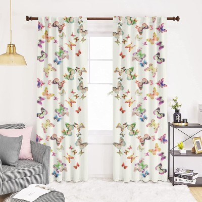 Set draperii dim-out model floral cu rejansa transparenta cu ate pentru galerie, Madison, 150x265 cm, densitate 700 g/ml, Nimfalide, 2 buc foto