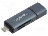 Cititor carduri LOGILINK USB A și USB C, memorie USB 3.2 5Gbps
