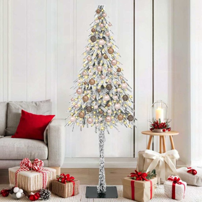 vidaXL Brad de Crăciun cu 300 LED cu suport Alb 180 cm PE și Oțel 3396227