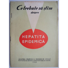 Ce trebuie sa stim despre hepatita epidemica &ndash; M. Voiculescu