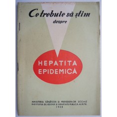 Ce trebuie sa stim despre hepatita epidemica &ndash; M. Voiculescu