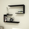Set 2 bucati raft perete Arslev 27 x 60 x 20 cm negru [en.casa] HausGarden Leisure, [en.casa]