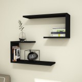Set 2 bucati raft perete Arslev 27 x 60 x 20 cm negru [en.casa] HausGarden Leisure