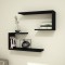 Set 2 bucati raft perete Arslev 27 x 60 x 20 cm negru [en.casa] HausGarden Leisure