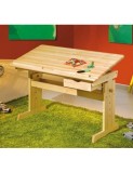 Birou ergonomic pentru copii HM Julia, inaltime reglabila, unghi inclinare ajustabil, lemn, 109x55x63-93 cm, fag