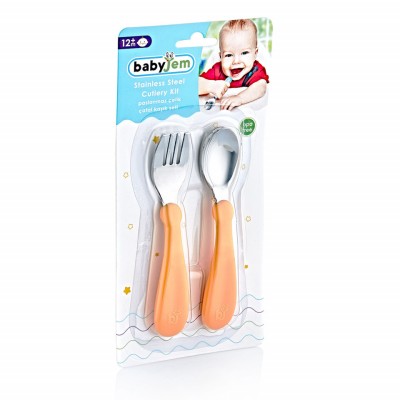 Set tacamuri din inox pentru copii BabyJem (Culoare: Portocaliu) foto