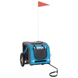 Cumpara ieftin Remorca bicicleta animale companie, albastru/gri, oxford/fier