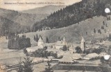 AMS @- CARTE POSTALA MANASTIREA PUTNA, BUCOVINA, ZIDITA DE STEFAN CEL MARE, 1933, cu PERFORATII