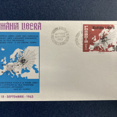 Romania, Exil, emisiunea XXXIV, an 1963, FDC timbru nedantelat