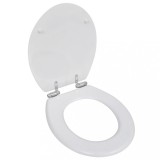 VidaXL Capac WC cu &icirc;nchidere silențioasă alb MDF design simplu