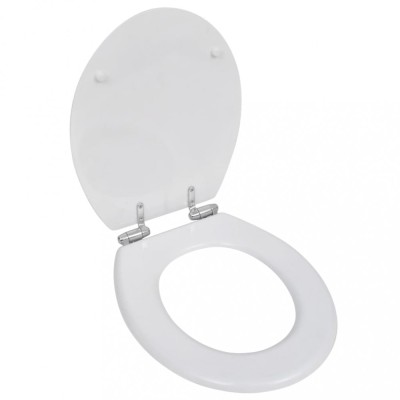 vidaXL Capac WC cu &amp;icirc;nchidere silențioasă alb MDF design simplu foto