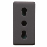 Priza schuko simpla Gewiss System GW21203-1BL, incastrata, modulara - 1, contact de protectie, neagra