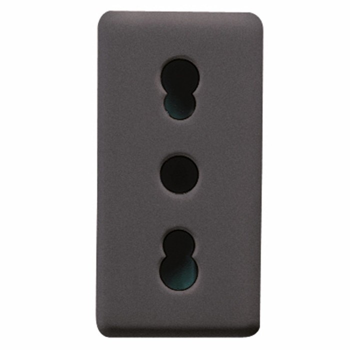 Priza schuko simpla Gewiss System GW21203-1BL, incastrata, modulara - 1, contact de protectie, neagra