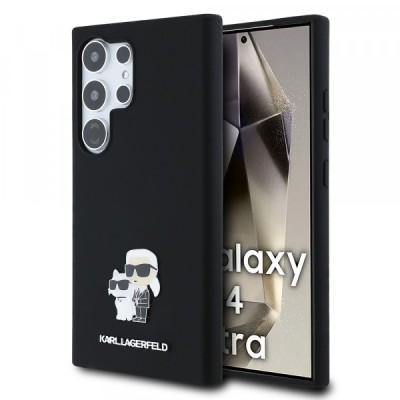 Husa pentru Samsung Galaxy S24 Ultra S928, Karl Lagerfeld, Silicone Karl &amp;amp; Choupette, Neagra foto