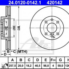 Disc frana ALFA ROMEO 145 (930) (1994 - 2001) ATE 24.0120-0142.1