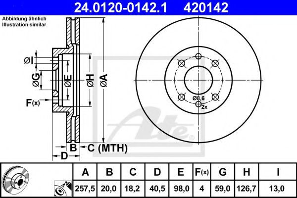 Disc frana FIAT PALIO (178BX) (1996 - 2016) ATE 24.0120-0142.1