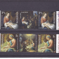 CRACIUN ROMANIA-VATICAN,2010,TRIPTIC CU VINIETA,MNH ** ROMANIA.