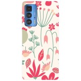Husa compatibila cu Motorola G100 model Floral mix pattern, Silicon, TPU, Viceversa, Transparent, Carcasa