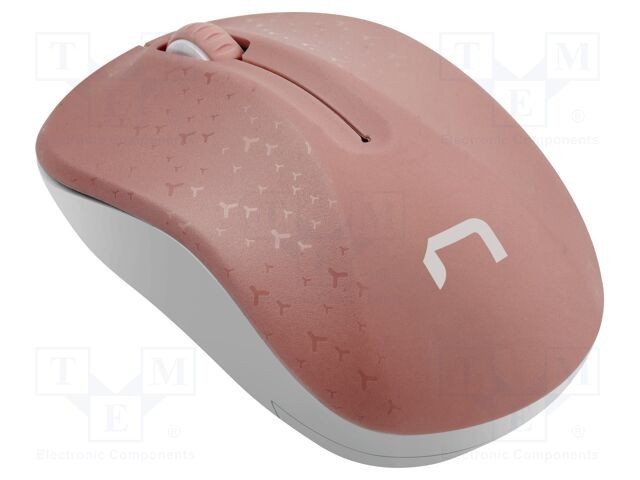 Mouse wireless NATEC alb și roz USB A, optic, 3 butoane, rază 10m