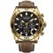 Ceas Barbati MEGIR 2094 Gold , Quartz, Curea Piele, Cronograf, Rezistent la Apa, Lumina, Calendar Complet, Stil Fashion Casual