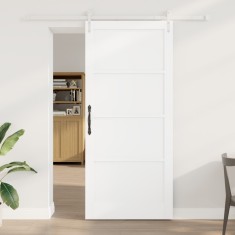 Ușă Glisantă vidaXL cu Set de Hardware Alb 93x211 cm Lemn Solid Pin, Ușă Interioară vidaXL &#039;ORKDAL&#039;Alb 93x211x4 cm Lemn Solid Pin