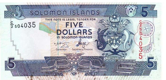 Insulele Solomon 5 Dolari 2012 P-26 Seria 504035