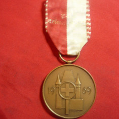 Medalie -Premiu Militar Sportiv Elvetia 1969 - Festival Federal TIR ,d=3,2cm