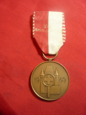 Medalie -Premiu Militar Sportiv Elvetia 1969 - Festival Federal TIR ,d=3,2cm foto