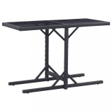 Masă grădină Gossi neagră 110x53x72 cm, sticlă &amp; poliratan. Mobilier exterior rezistent, ușor de &icirc;ntreținut. Design modern