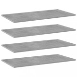 vidaXL Plăci bibliotecă, gri beton, 4 buc, 80 x 40 x 1,5 cm, PAL