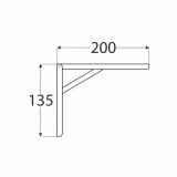 Consola rabatabila pentru rafturi WSC, 200x135x30 mm
