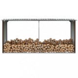 Cumpara ieftin Șopron depozitare lemne, maro, 330x92x153 cm, oțel galvanizat