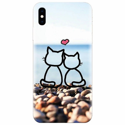 Husa silicon pentru Apple Iphone XS Max, In Love Cats foto