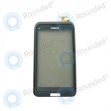 Ecran tactil Nokia E7-00 + capac frontal (negru)