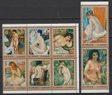 Ajman 1971 - Picturi, arta, nuduri, Renoir, serie dantelata neuzata