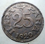 1.086 YUGOSLAVIA JUGOSLAVIA IUGOSLAVIA 25 PARA 1920, Europa