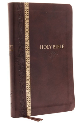 KJV, Thinline Bible, Standard Print, Imitation Leather, Brown, Indexed, Red Letter Edition, Comfort Print foto