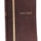 KJV, Thinline Bible, Standard Print, Imitation Leather, Brown, Indexed, Red Letter Edition, Comfort Print