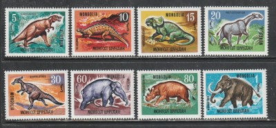 Mongolia 1967 - #100 Animale Preistorice 8v MNH foto