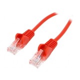 Patch cord U/UTP 5e CCA PVC roșu 0,5m 27AWG