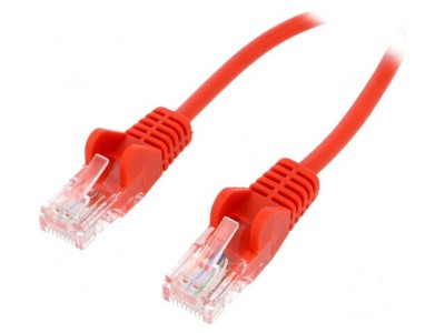 Patch cord U/UTP 5e CCA PVC roșu 0,5m 27AWG foto
