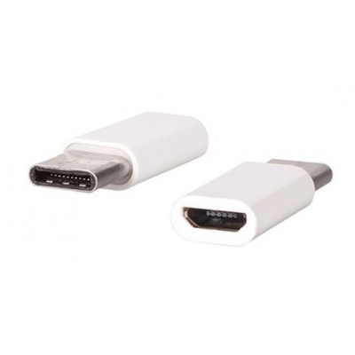 Adaptor MicroUSB - MicroUSB Type-C Alb Bulk foto