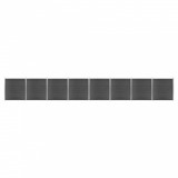 VidaXL Set de panouri de gard, negru, 1391x186 cm, WPC