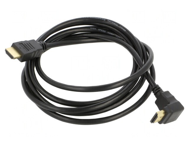 Cablu HDMI 2.0 HDCP 2.2 90&deg; PVC 2m Negru