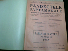 PANDECTELE SAPTAMANALE- 1933 foto