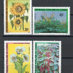 Congo 1990 Mi 1199/202 MNH, nestampilat - Flori