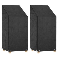 vidaXL Huse scaun grădină 2 buc, 8 ocheți 65x65x110/150 cm polietilenă